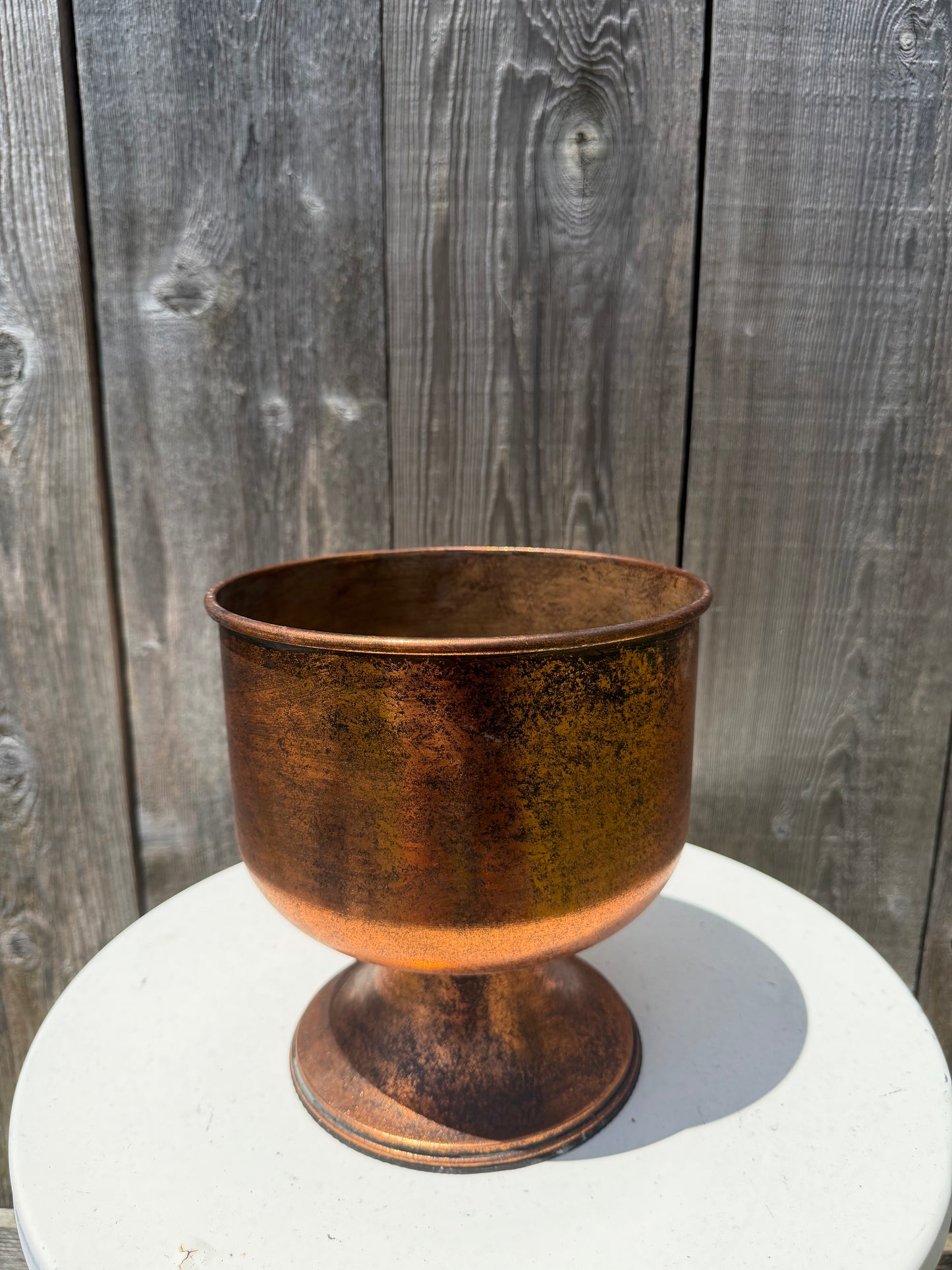 METAL PLANTER WITH BASE LG COPPER   8432CP