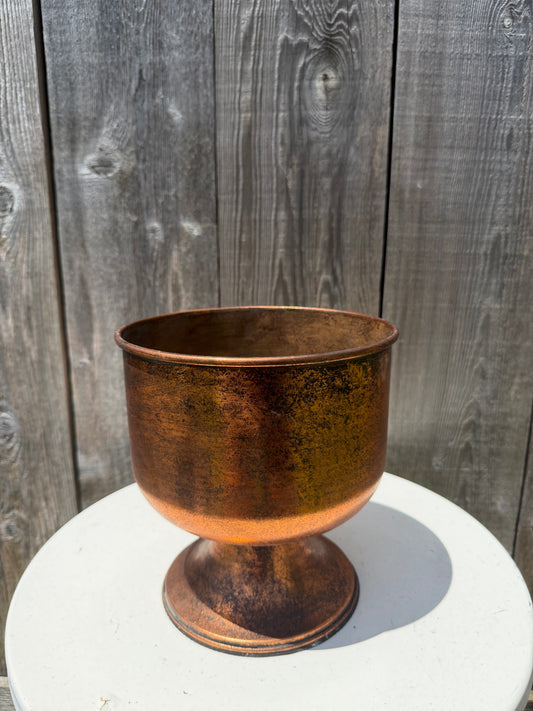 METAL PLANTER WITH BASE LG COPPER   8432CP