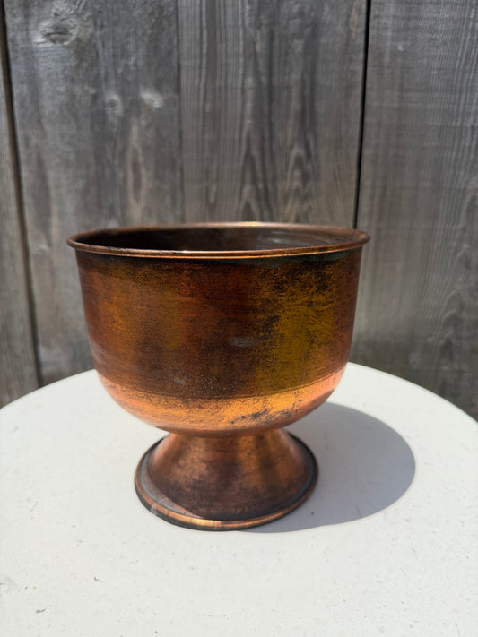 METAL PLANTER WITH BASE MED COPPER   8412CP