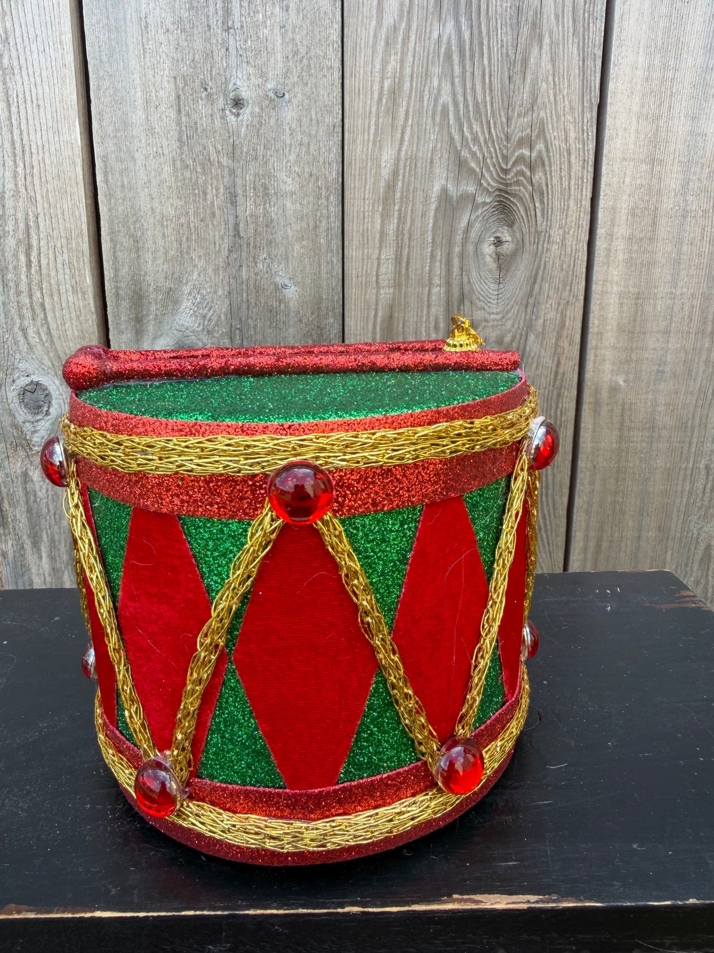 Orn Glitter Drum    85258RGG