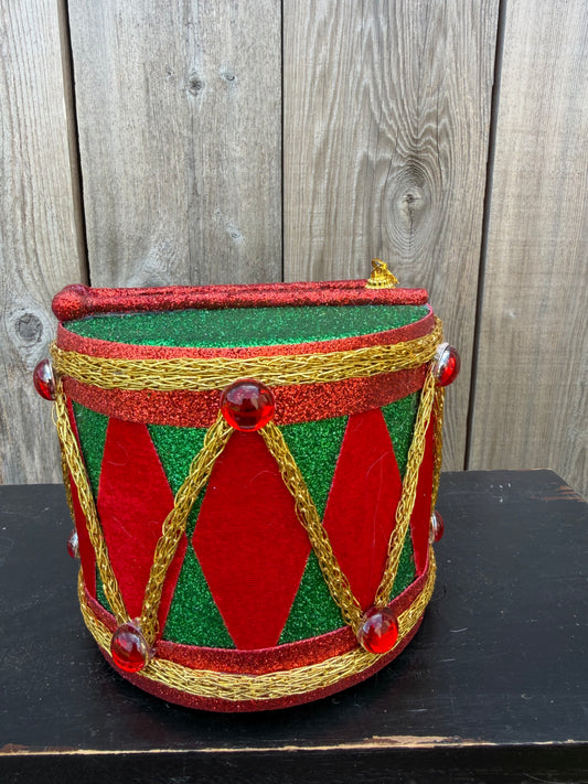 Orn Glitter Drum    85258RGG