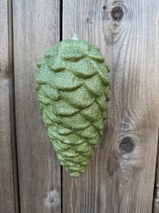 Orn Glitter Pinecone     86882SAGE