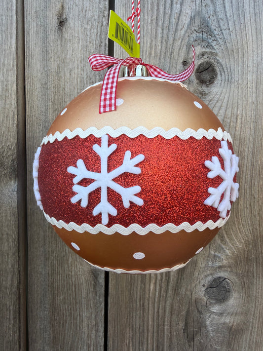 Orn Ball w Snowflake   85971RDWT