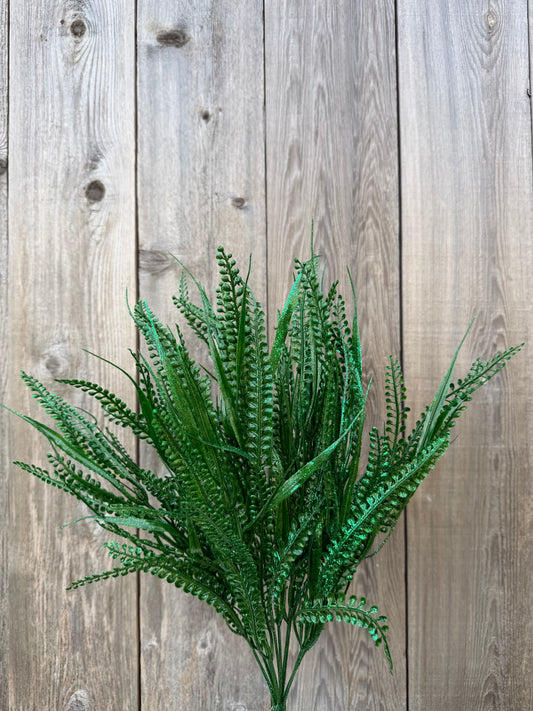 20 IN PLASTIC BUTTON FERN   85797-GN