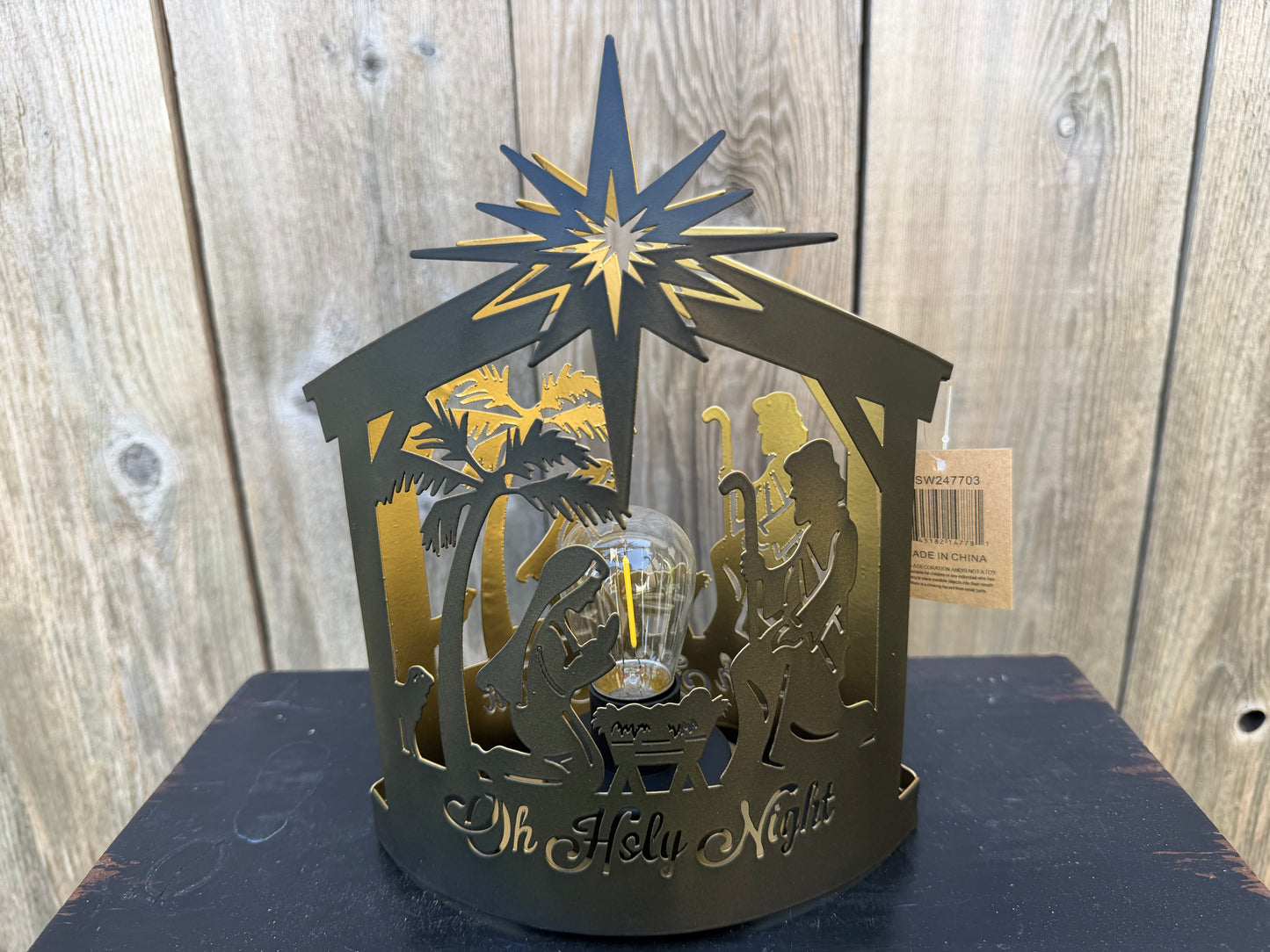 BLACK AND GOLD NATIVITY LIGHT   OSW247703