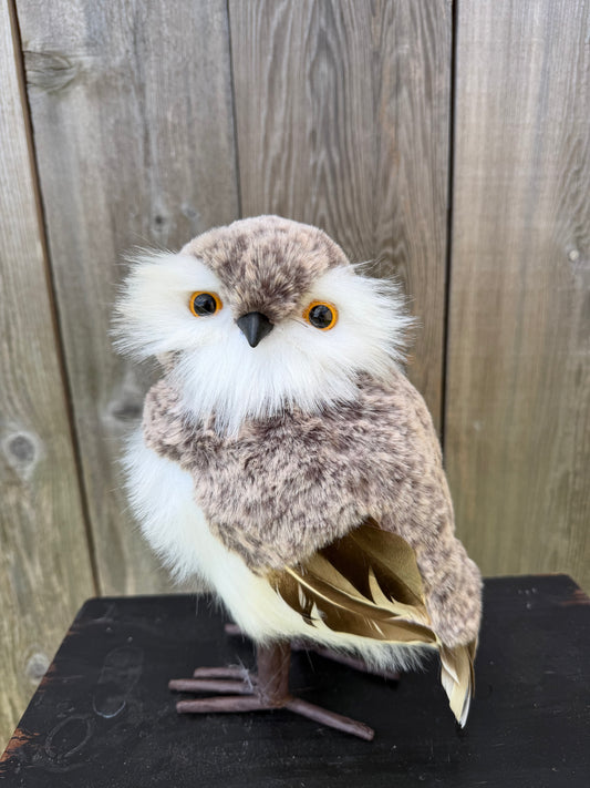 12.5" FUR/FEATHER FOREST OWL LOOKING LEFT   MTX79100-L
