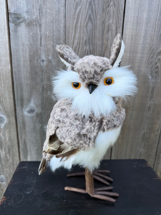 12.5" FUR/FEATHER FOREST OWL LOOKING RIGHT   MTX79100-R