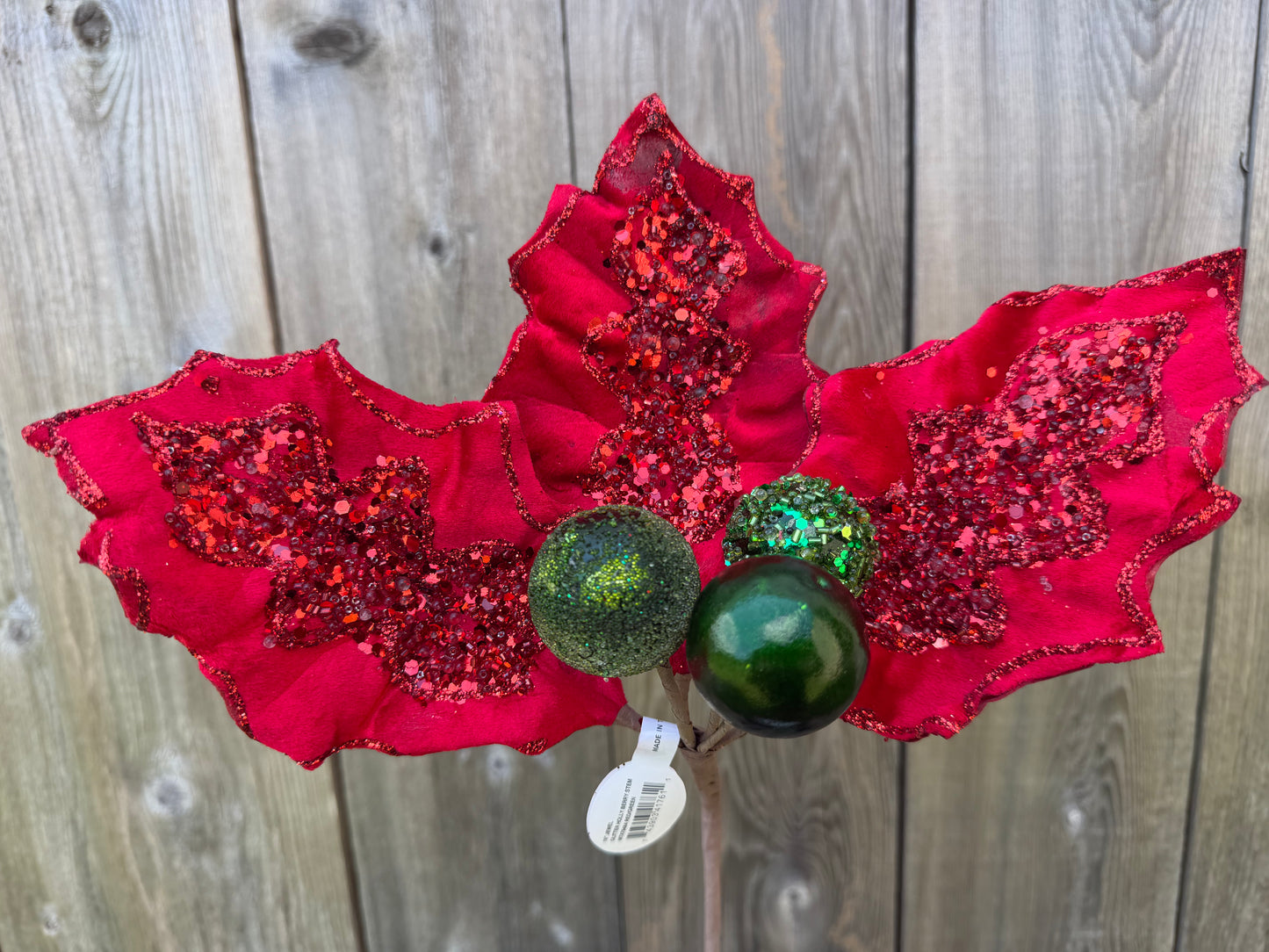 18" JEWEL GLITTER HOLLY BERRY STEM   MTX79484