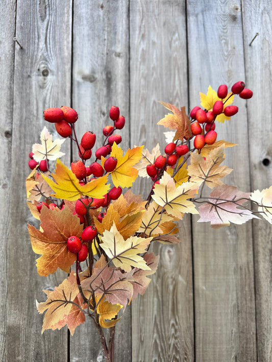 Fall Leaves Berry Spray    84155