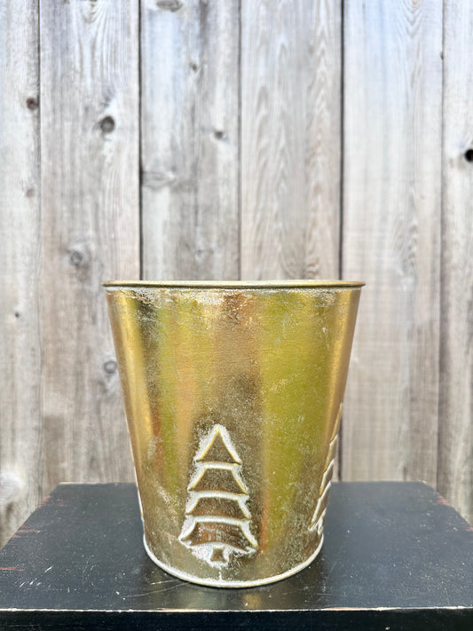 Holiday Metal Bucket-Golden  M30860ABC