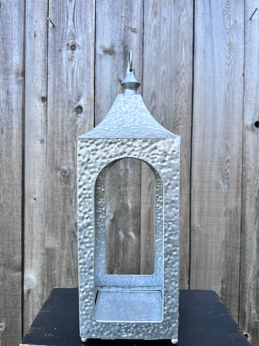 Hammered Silver Artisan Lantern   570600AB