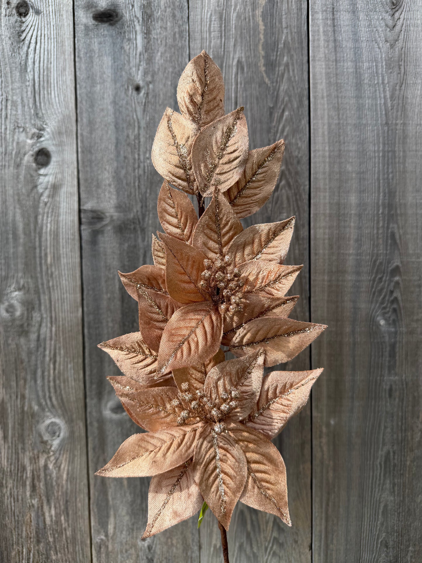 Poinsettia Lvs Spray H27   86872TAN