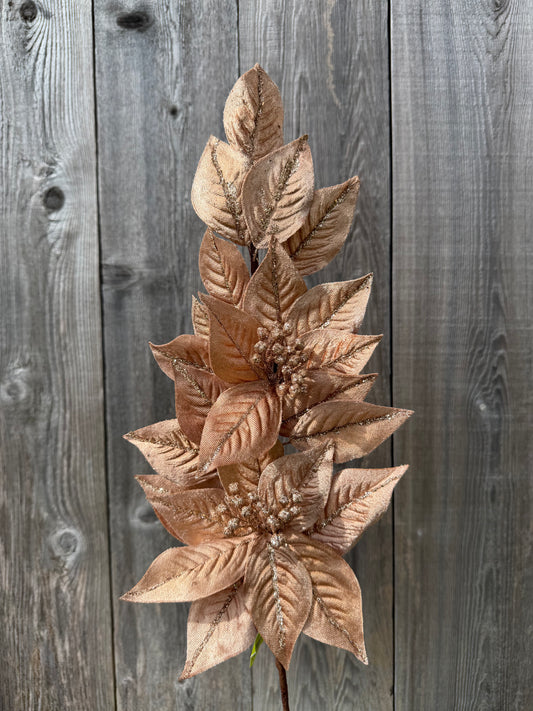 Poinsettia Lvs Spray H27   86872TAN
