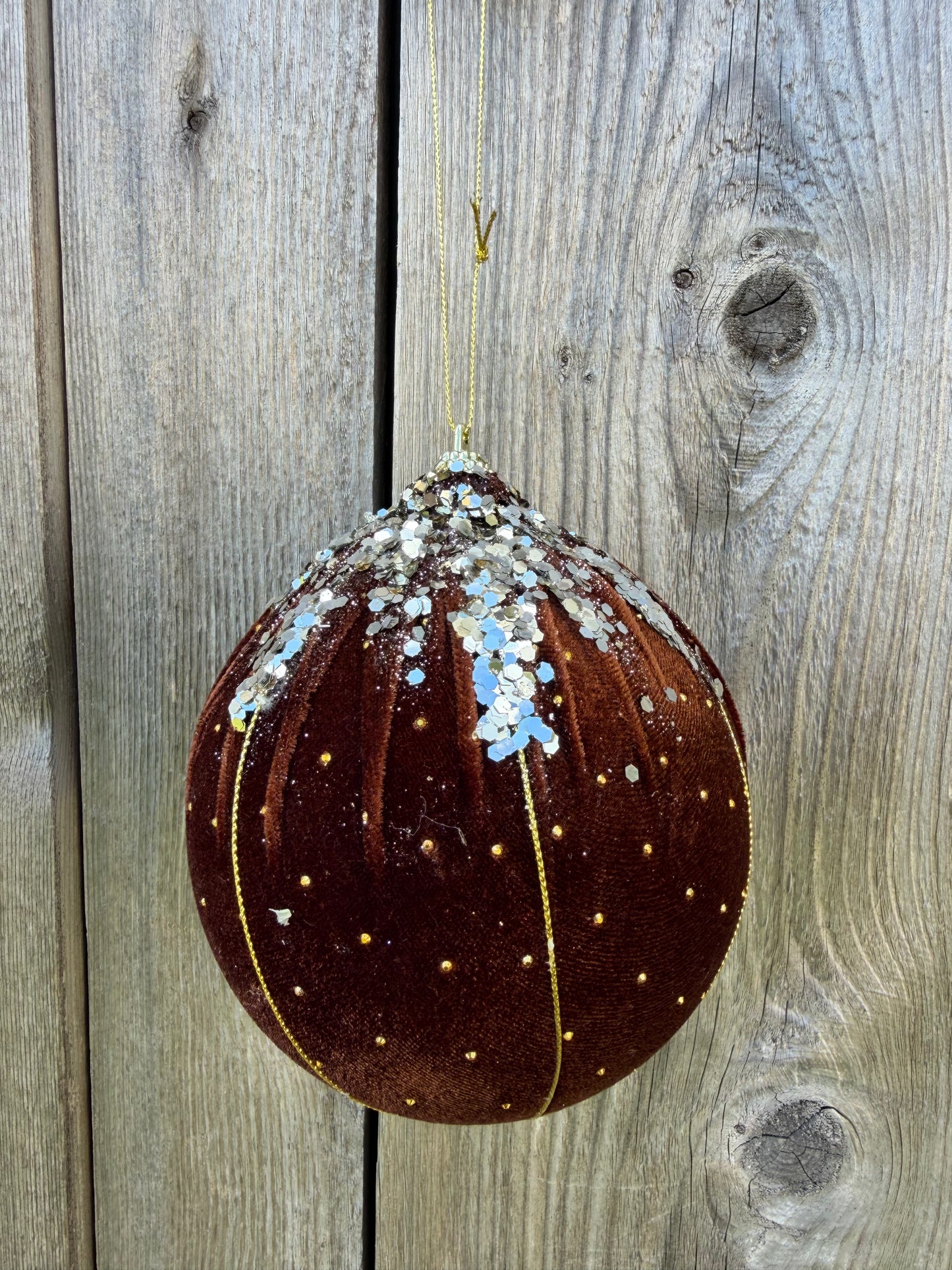 Orn Sequin Velvet Ball DIA5   86824BN