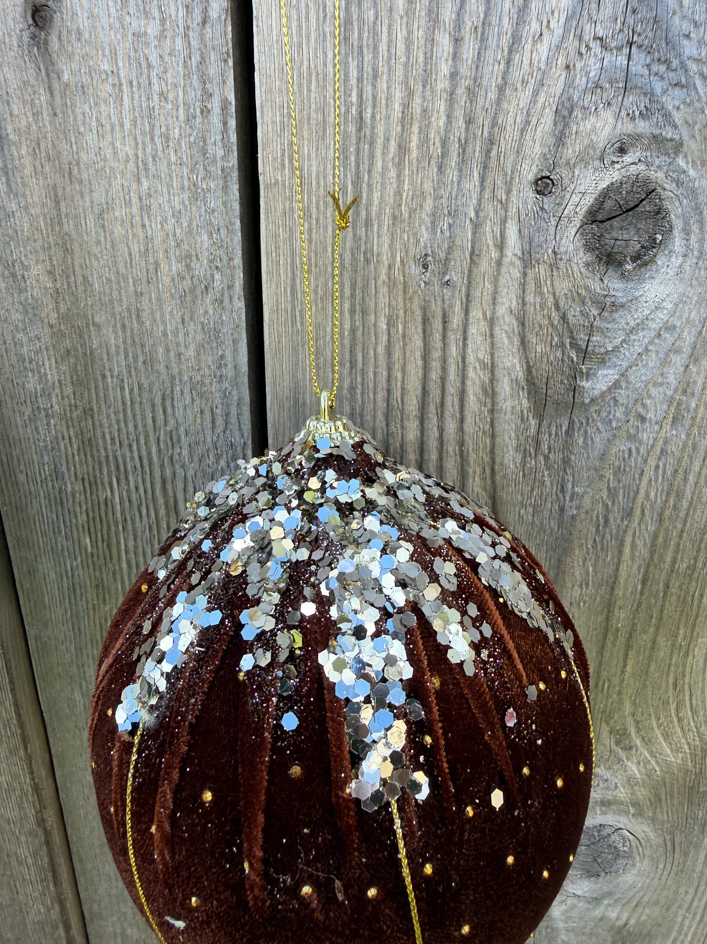 Orn Sequin Velvet Ball DIA5   86824BN