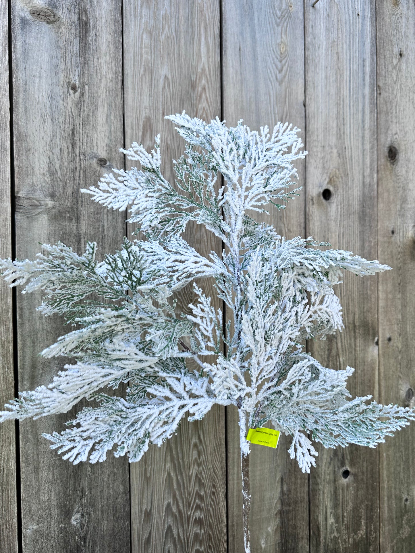 Flocked Cypress Spray   86018SNOW