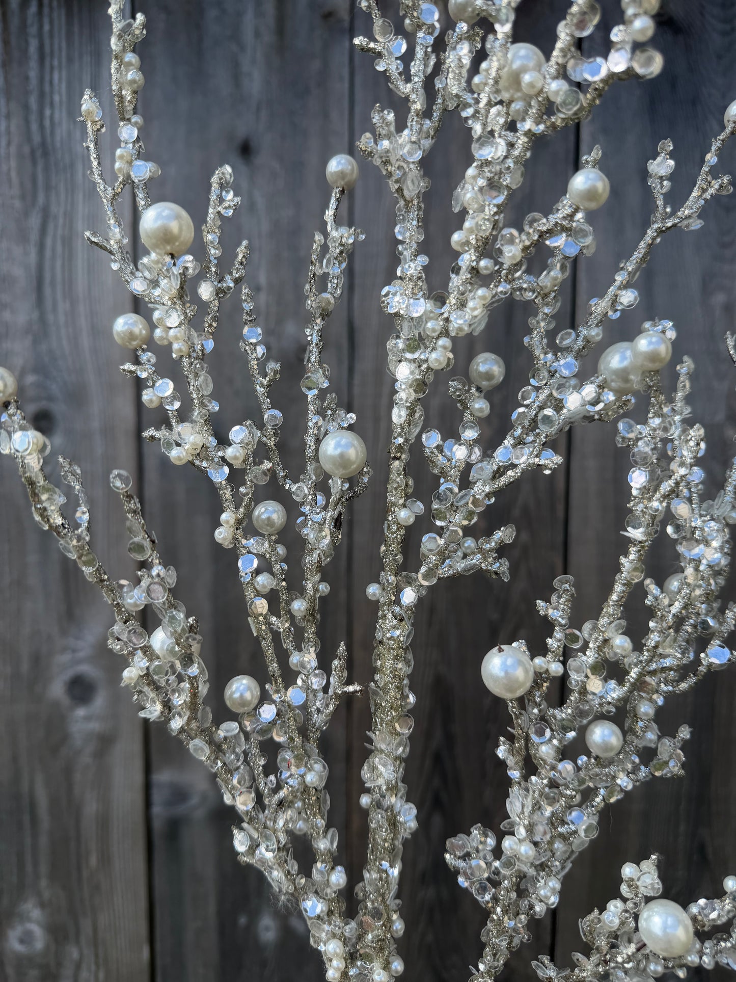 ICED TWIG PEARL SPRAY  40097-SILVER