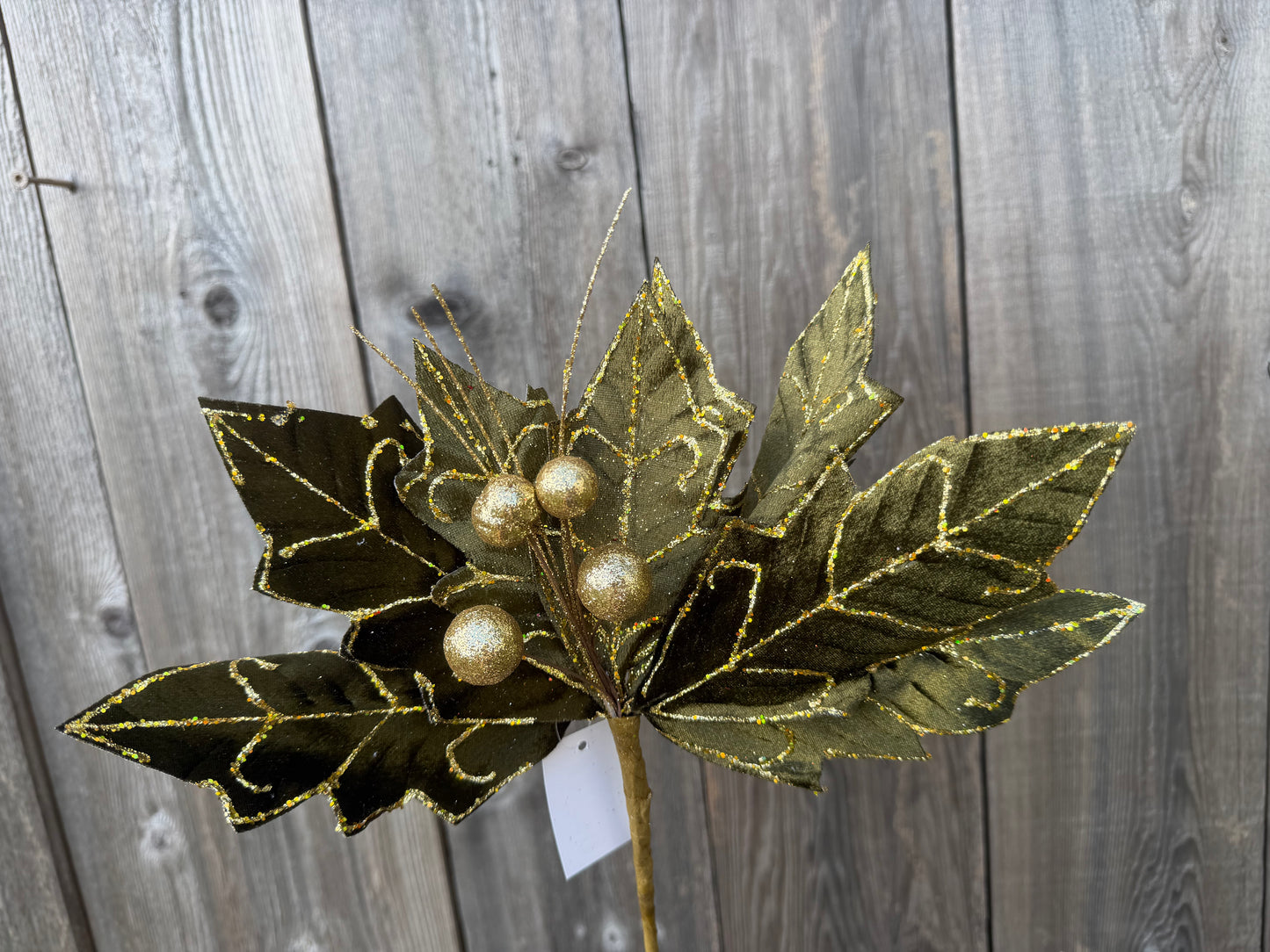 15 IN VELVET POINSETTIA STEM   40472