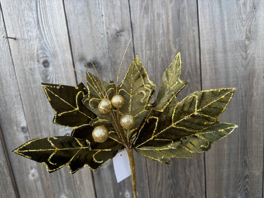 15 IN VELVET POINSETTIA STEM   40472