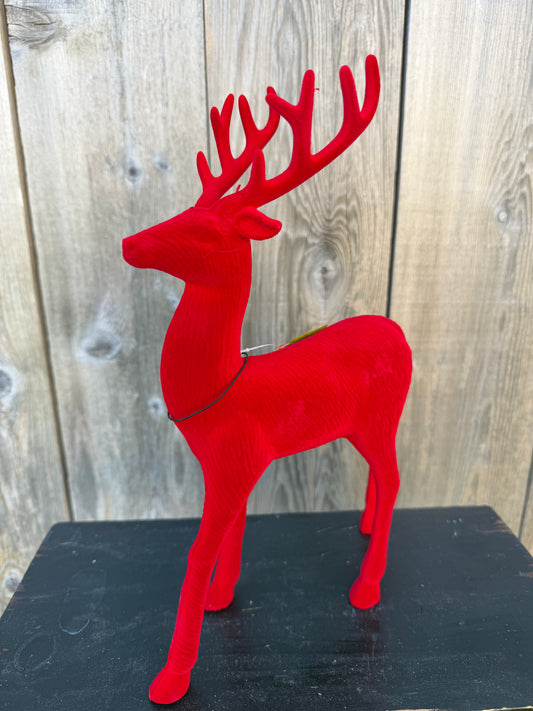 Decor Flocked Deer   86926RD