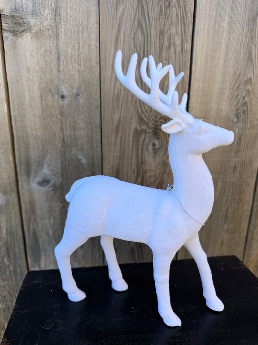 Decor Flocked Deer   86926WT