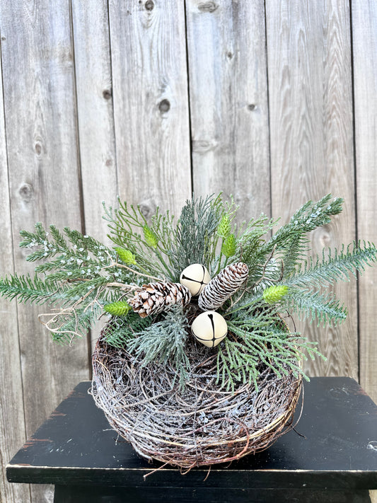 12" VINE BIRD NEST WITH JINGLE BELLS   2744390