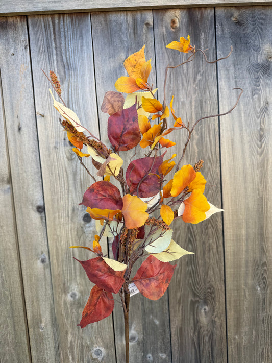 Elm Leaf & Tassel Seed Spray 32" Rust   PM1982-RT