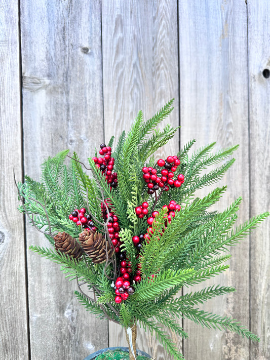 20.5 IN PINE BERRY CONE BUSH   32183