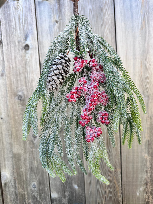 25 IN PINE BERRY CONE SPRAY  32124
