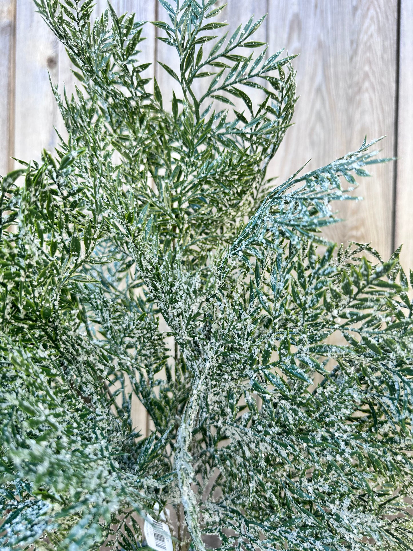 PLASTIC LEAF W ICED BUSH    85257