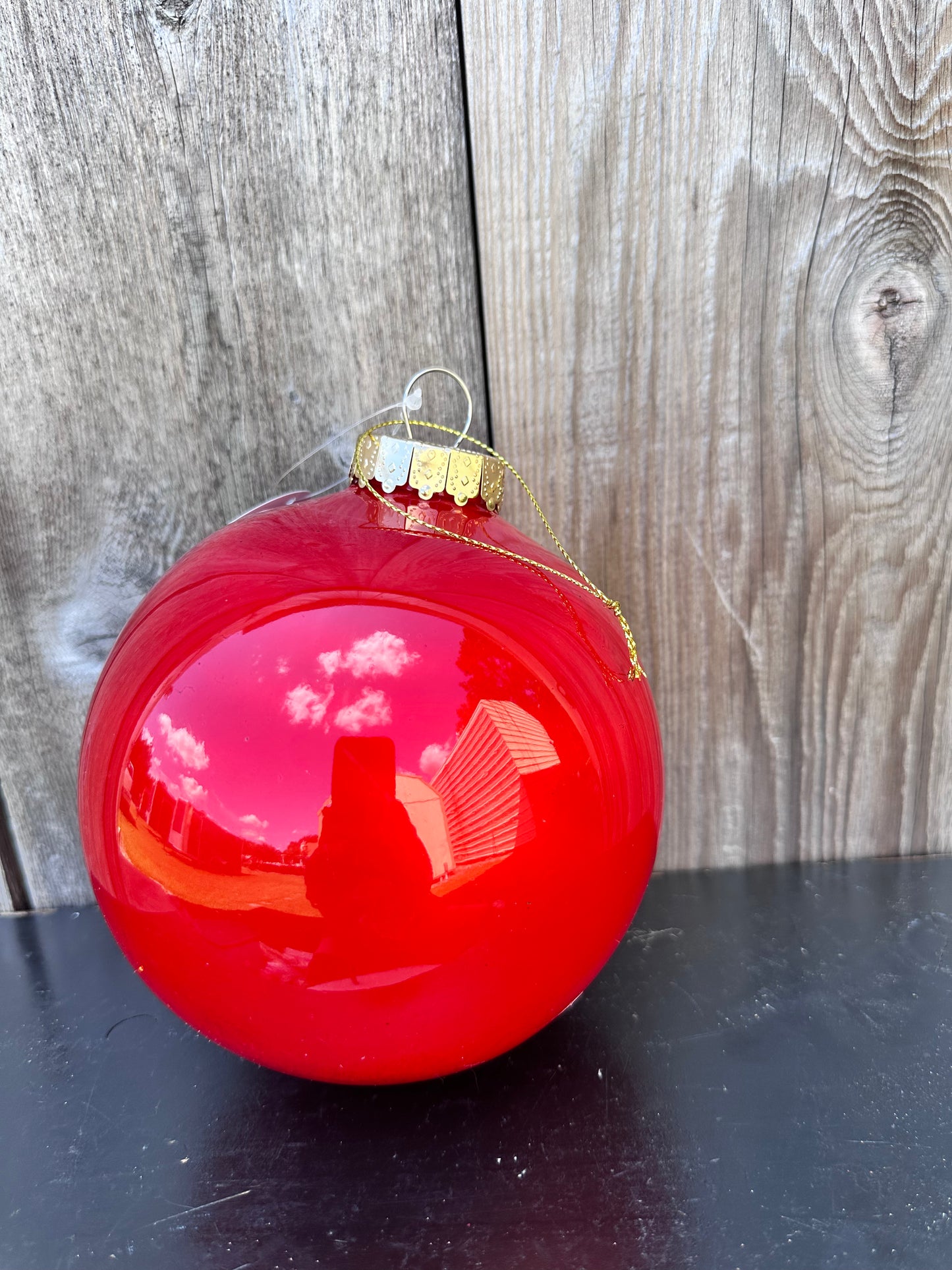 PLASTIC PEARL FINISH BALL ORNAMENT   DCORN5114RD