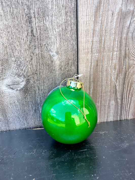 PLASTIC PEARL FINISH BALL ORNAMENT   DCORN5115GN