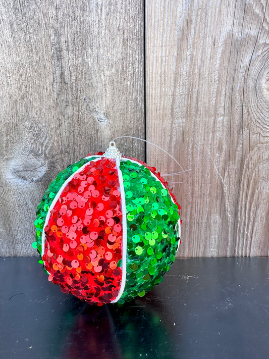 SEQUIN VERTICAL STRIPE ORNAMENT   DCORN3502