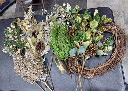 Mixed Metal Grapevine with Heather Kit