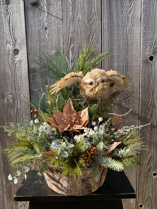 Winter Owl Centerpiece