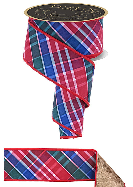 2.5"X10YD BOLD PLAID/FUSED RD/EM/RO BL   LX1115J5