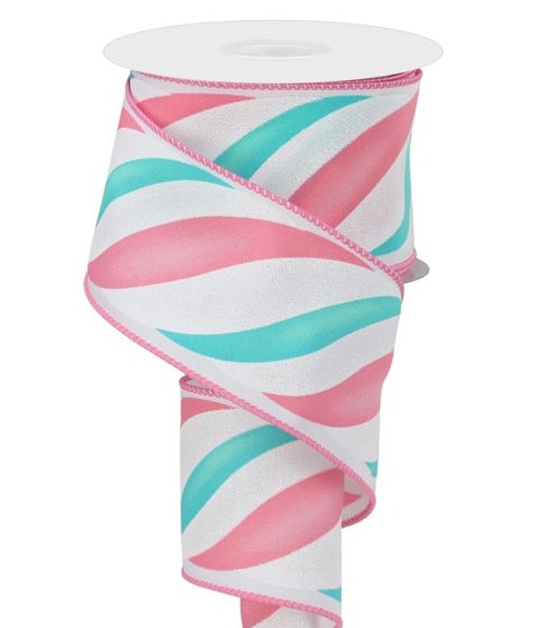 Wired Swirl Candy Stripe - White/Pink/Ice Blue/Mint    RGE1049WM