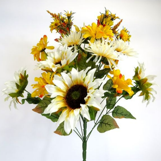Sunflower Mum Cattail - Beige / Yellow   CS21722-BEIYE