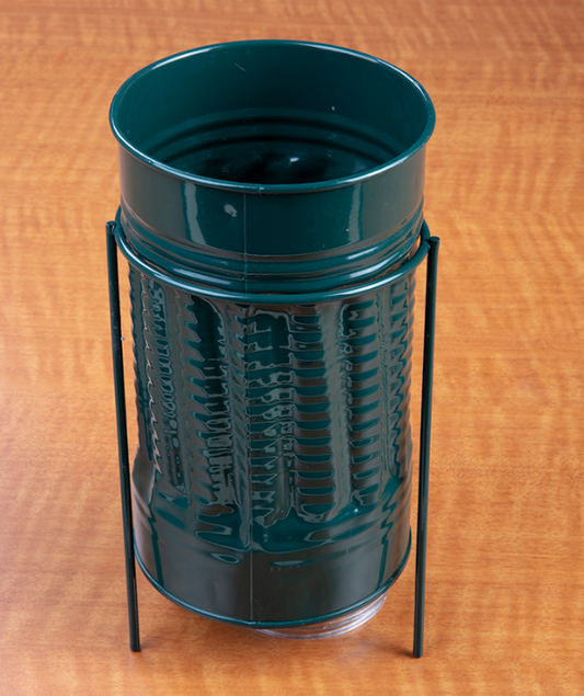 PLASTIC VASE W/METAL   7328-GREEN