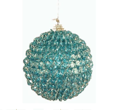 GLITTER WIRE BALL  ICE BLUE   WB139