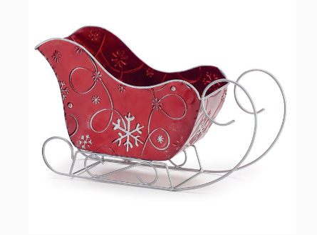 PLANTER TIN RED SLEIGH   9748796