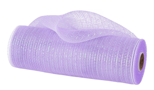 10.25" x 10yd Irid Foil Mesh   Pastel Lav/Whit   RE8501E2