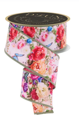 2.5" x 10yd Florals/Butterflies     LX1194AM