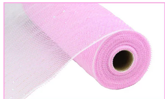 10.25" x 10yd Irid Foil Mesh   Pink/White   RY8501E3