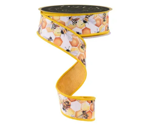 1.5" x 10yd Honeycomb Bees/Fused    LX1024