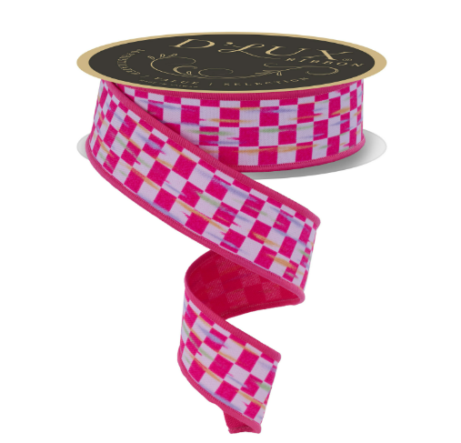 1.5" x 10yd Mini Antq Checkerboard    LX322811