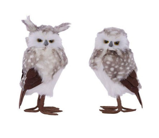 FAUX FUR OWL GREY/WHITE   MB543133