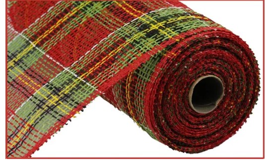 Plaid Poly Burlap Mesh     RP8140