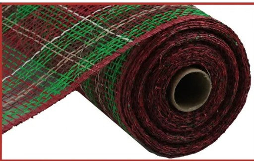 Plaid Poly Burlap Mesh   RP8141
