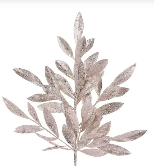 Glitter Bay Leaf Spray   XS221949